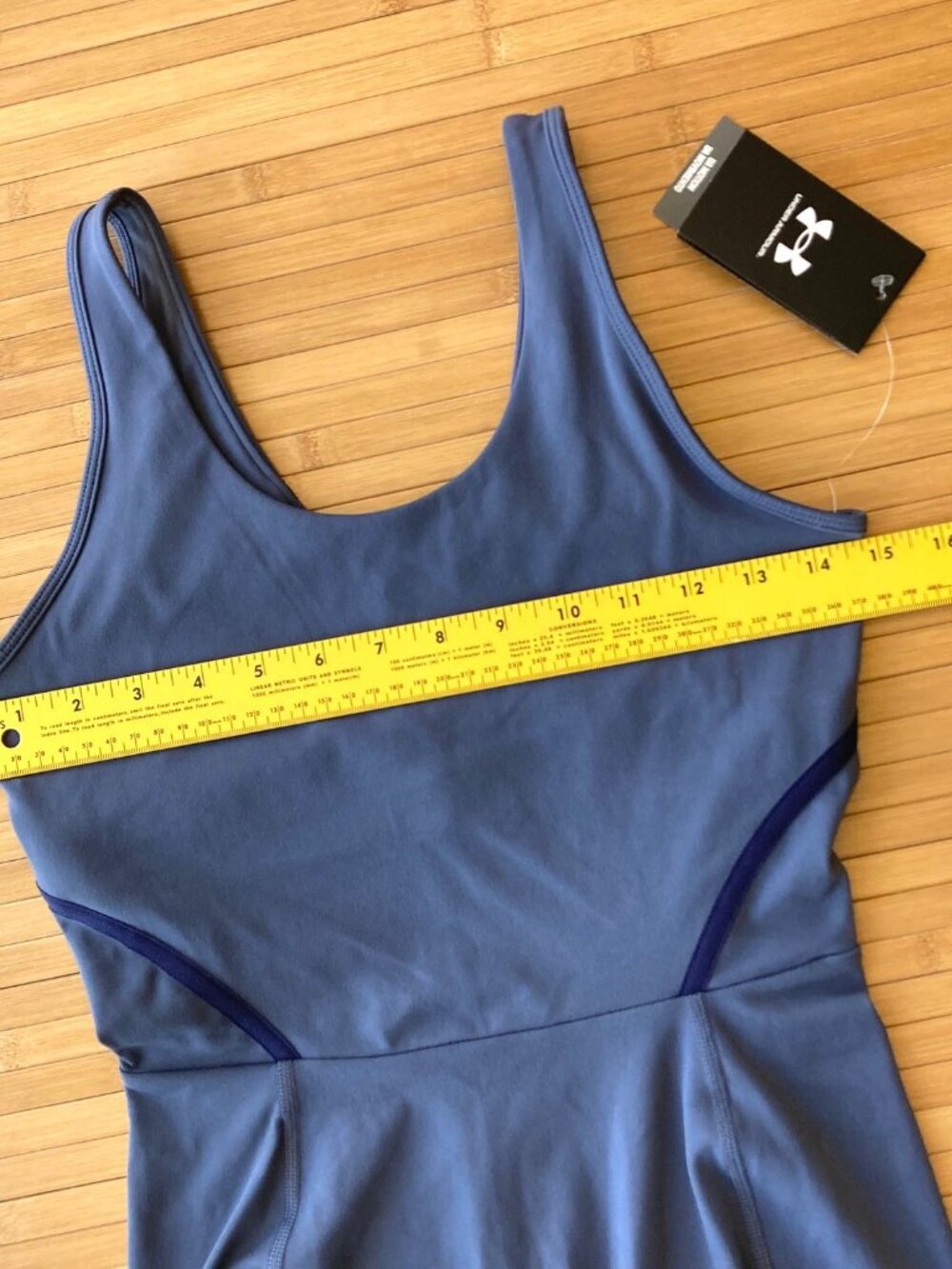 Under Armour Motion Shorts Bodysuit Activewear Womens Small S Gray/Navy NWT - Picture 11 of 12